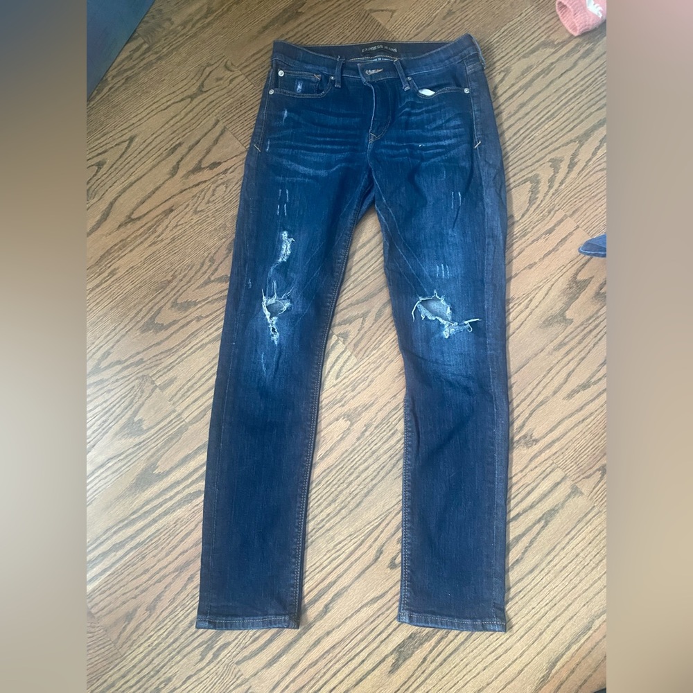 Express Blue Ripped Jeans